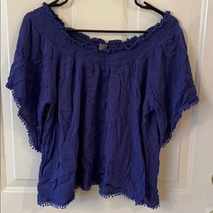 Evereve Purple off the shoulder top/cover-up